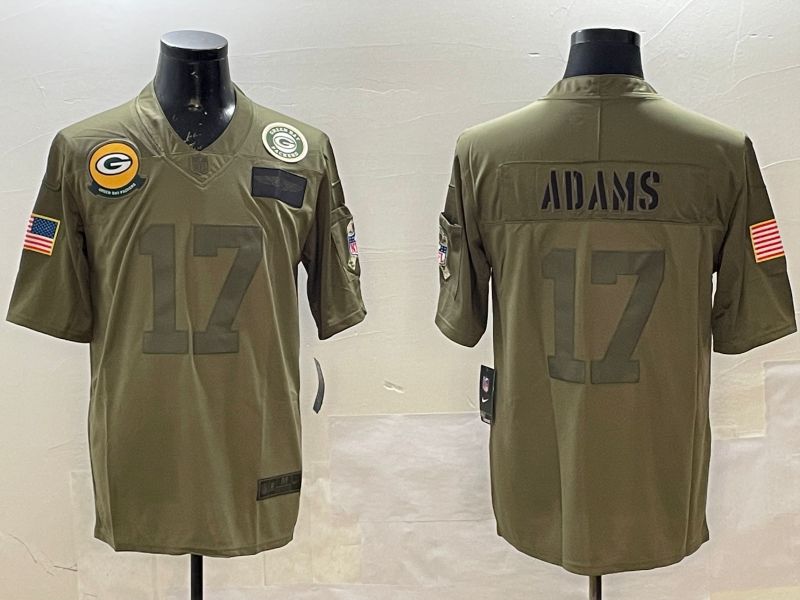 Men Green Bay Packers #17 Adams Green 2025 Nike Salute to Service Limited NFL Jersey style 2